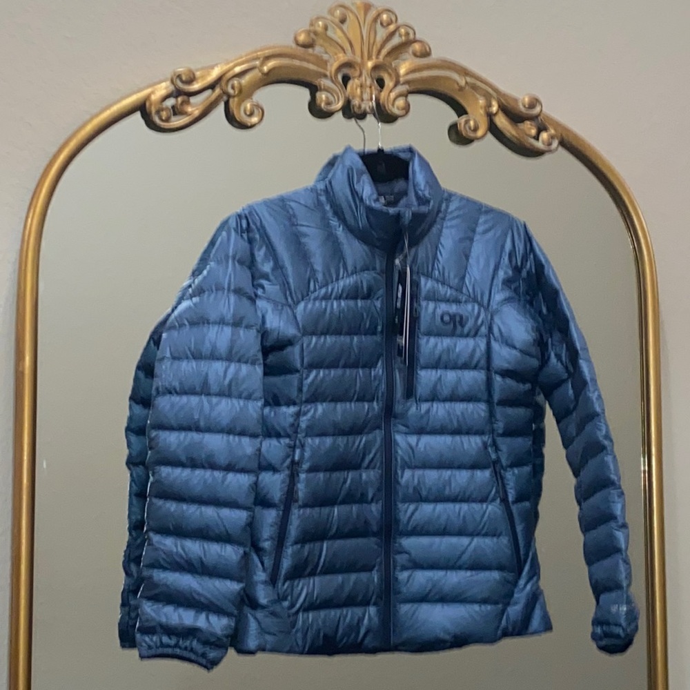 Outdoor Research Women’s Helium Down Jacket Nimbus Blue Size XS